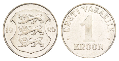 Эстония 1 крона 1995 KM 28 медно-никель UNC 4646-1231
