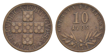 Португальский Тимор 10 аво 1948 KM 5 бронза 3711-1234