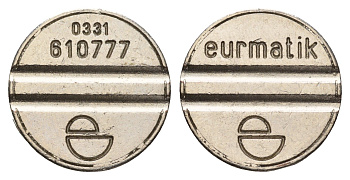 Италия жетон eurmatik диаметр 22,5 мм, вес 4,5 гр никель 4670-544