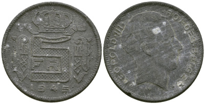 Бельгия 5 франков 1945 DES BELGES KM 129 цинк 4177-1052