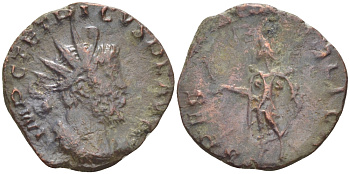 Римская Империя (императоры в Галлии) антониниан 272 - 273 Тетрик II. SPES AVGG, Спея, держащая цветок, Колония Агриппины, Good Very fine RIC 270 биллон 1073-14-37