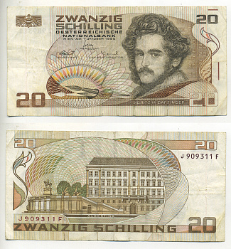 Австрия 20 шиллингов 1986  Pick 148  бумага 7553-23-1