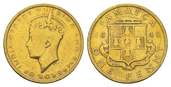 Ямайка 1 пенни 1940 KM 32 никель латунь 4628-436