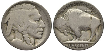 США 5 ЦЕНТОВ ND ИНДЕЕЦ, БИЗОН KM 134 медно-никель 27-731