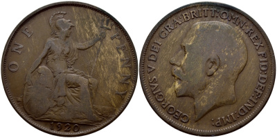 Великобритания 1 пенни 1920 Георг V (1910-1936) KM 810, Spink 4051 бронза 4389-122