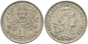 Португалия 1 эскудо 1968 KM 578 медно-никель 4148-423