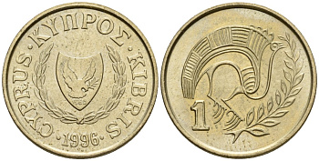 Кипр 1 цент 1998 KM 53.3 никель латунь UNC 4602-1119