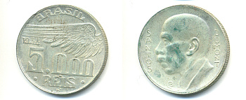 БРАЗИЛИЯ 5000 РЕЙС 1938 KM 543 серебро 89-1327