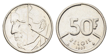 Бельгия 50 франков 1987 Belgie, Бодуэн I (1951-1993) KM 169 никель 4706-127