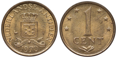 Нидерландские Антилы 1 цент 1970 Юлиана (1948-1980) KM 8 бронза UNC 4118-847
