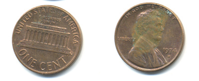 США 1 ЦЕНТ 1974 D, ЛИНКОЛЬН KM 201 медь цинк 86-217