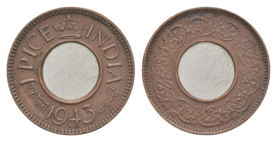 Британская Индия 1 пайс 1943 монетный двор точка - Бомбей, Георг VI (1936-1952) KM 533 бронза 4649-329