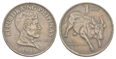 Филиппины 1 писо 1990 KM 243.1 медно-никель 4635-1027