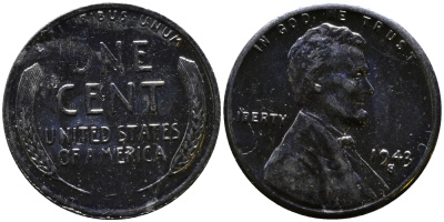 США 1 цент 1943 S (Сан-Франциско), Авраам Линкольн KM 132 a сталь плакированная цинком 4392-1129