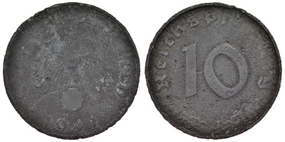 Германия 10 рейхспфеннигов 1941 J J. 371 цинк 71-1066