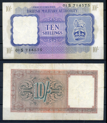 Великобритания 10 шиллингов ND (1943)  Pick M5  бумага   7221-10-3-2