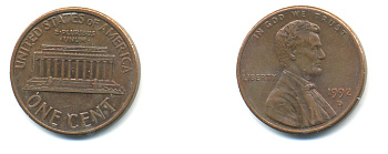 США 1 ЦЕНТ 1992 D, ЛИНКОЛЬН KM 201b цинк плакированный медью 179-445