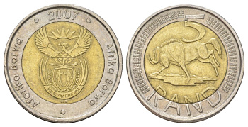 ЮАР 5 рандов 2007 KM 346 биметалл 4626-852