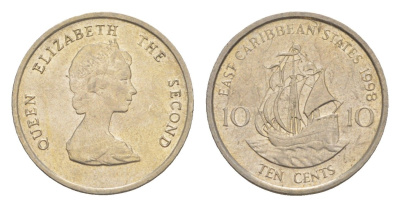 Восточные Карибские острова (Карибы) 10 центов 1998 KM 13 медно-никель 4636-533