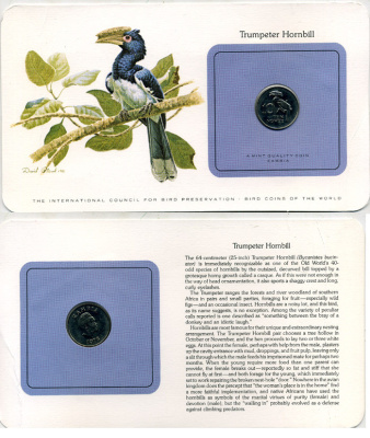 Замбия 10 нгве 1978 Кеннет Каунда, птица носорог, в оригинальном буклете KM 12 медь никель цинк UNC 5121-29