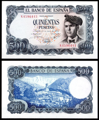 Испания 500 песет 1971 Pick 153 a бумага 8621-36-3-2