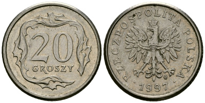 Польша 20 грошей 1997 Y 280 медно-никель 4136-816