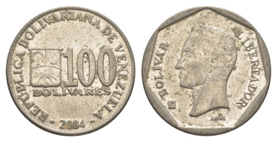 Венесуэла 100 боливаров 2004 Симон Боливар Y 83 сталь плакированная никелем 4605-354