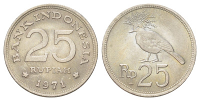 Индонезия 25 рупий 1971 KM 34 медно-никель UNC 4625-451
