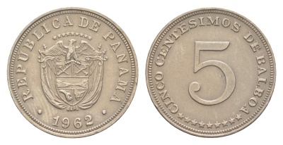 Панама 5 сентесимо 1962 KM 23.2 медно-никель 4643-1244