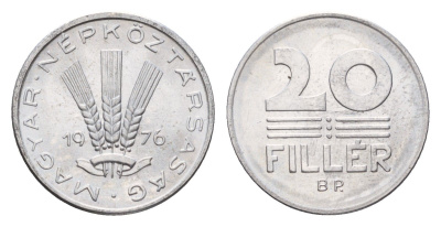 Венгрия 20 филлеров 1976 ВР KM 573 алюминий UNC 183-1051