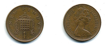 Великобритания 1 пенни 1973 Елизавета II (1952-2022) КМ 915, Spink B1 бронза 4110-751