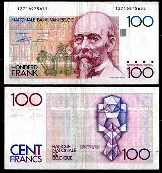 Бельгия 100 франков ND (1982-1994) Pick 142 a (5) бумага 7204-52-3-1