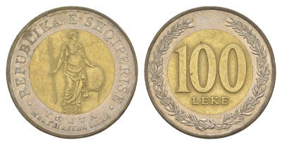 Албания 100 леков 2000 KM 80 биметалл 4529-435