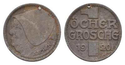 Аахен 10 пфеннигов = 1 грош 1920 Funck 1.5A, Men05 70.15, Men18 99.15 железо 4658-769