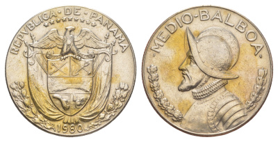 Панама 1/2 бальбоа (50 сентесимо) 1980 KM 12b медь плакированная медно-никелем 4634-1133