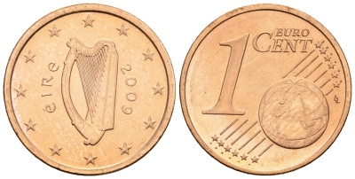 Ирландия 1 евроцент 2009 KM 32 сталь плакированная медью 4147-669