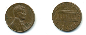 США 1 ЦЕНТ 1968 D, ЛИНКОЛЬН KM 201 медь цинк 4364-147