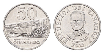 Парагвай 50 гуарани 2006 KM 191b алюминий UNC 4614-612