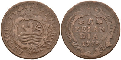 Зеландия (Zeeland), Нидерланды 1 дуит 1778 KM 101 медь 4577-141