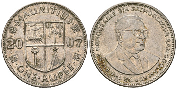 Маврикий 1 рупия 2007 Сивусагур Рамгулам KM 55 медно-никель 4620-522