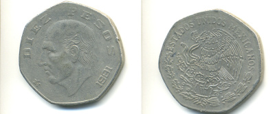 Мексика 10 песо 1981 Мигель Идальго-и-Костилья KM 477.2 медно-никель 86-1544