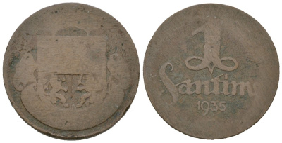 Латвия 1 сантим 1935 KM 1 бронза 96-1112