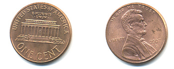 США 1 ЦЕНТ 2007 D ЛИНКОЛЬН KM 201b цинк плакированный медью 86-524