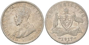Австралия 1 шиллинг 1917 M, Георг V (1910-1936) KM 26 серебро 4364-3136
