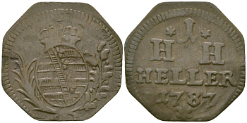 Саксен-Гильдбурггаузен 1 геллер 1787 KM 118 медь 99-756