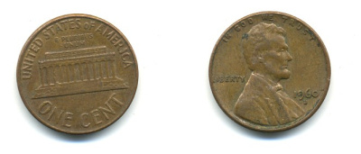 США 1 цент 1960 D, Линкольн, LARGE DATE KM 201 медь цинк 76-552