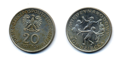 Польша 20 злотых 1979 Международный год детей KM 99 медно-никель 72-214