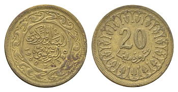 Тунис 20 миллимов 1960 KM 307 латунь 4702-768