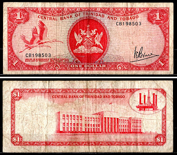 Тринидад и Тобаго 1 доллар 1977 Pick 30 a бумага 8606-12-2-2