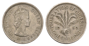 Нигерия 1 шиллинг 1959 KM 5 медно-никель 202-1212